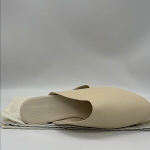 NEW STAUD Abby Cream Leather Mule Slipper Women's Size 40 (US 10)
